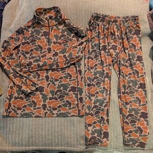 Men's Burton Dryride Camo Top And Bottoms Set - Orange and Brown